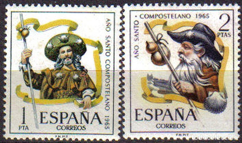 Sellos: Espa&ntilde;a 1965 Edifil 1672/3 Sellos &ordm; A&ntilde;o Santo Compostelano Peregrinos Michel 1557/8 Yvert 1332/3