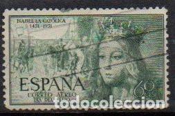 Sellos: SELLO DE ESPA&Ntilde;A A&Ntilde;O 1951 ISABEL 60 CT. AEREO USADO EDIFIL N&ordm; 1097
