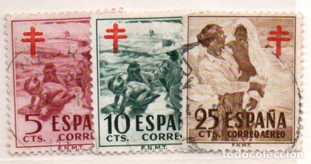Sellos: SERIE SELLOS ESPA&Ntilde;A A&Ntilde;O 1951 PRO TUBERCULOSOS USADOS 1103-05 COMPLETA
