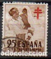Sellos: SELLO DE ESPA&Ntilde;A A&Ntilde;O 1951 PRO TUBERCULOSOS USADOS EDIFIL 1105
