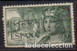 Sellos: SELLO DE ESPA&Ntilde;A A&Ntilde;O 1952 FERNANDO AEREO 60 CT. USADO EDIFIL N&ordm; 1111