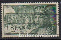 Sellos: SELLO DE ESPA&Ntilde;A A&Ntilde;O 1952 FERNANDO AEREO 60 CT. USADO EDIFIL N&ordm; 1111