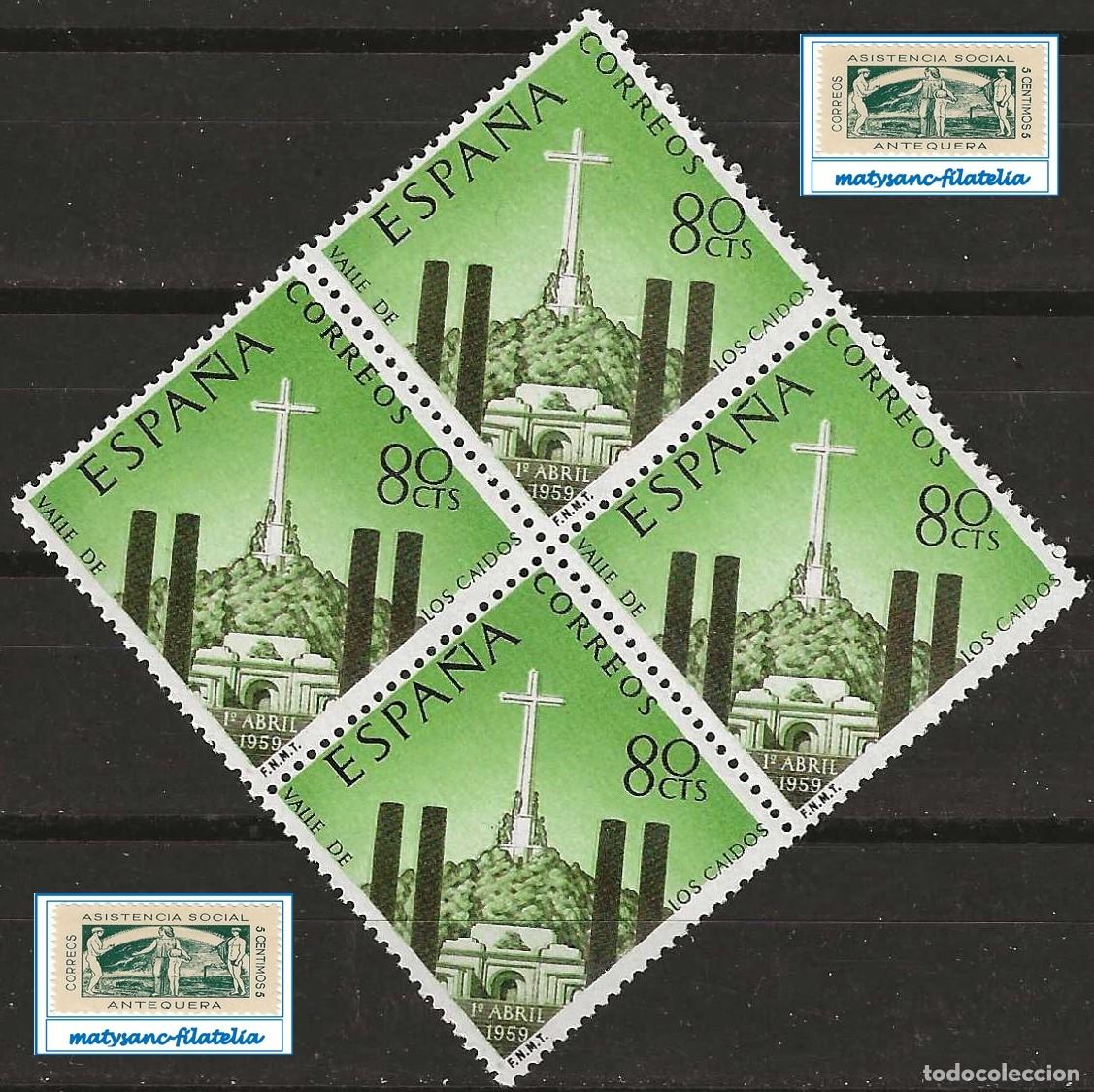 Francobolli: ESPA&Ntilde;A 1959. EDIFIL 1248. SERIE COMPLETA EN BLOQUE DE 4 &rdquo;VALLE DE LOS CA&Iacute;DOS&rdquo;. MNH***