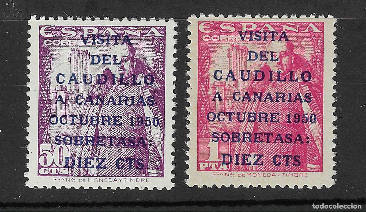 Selos: 1950 VISITA A CANARIAS EDIFIL 1083A/B** SIN FIJASELLOS BIEN CENTRADOS CON CERTIFICADO