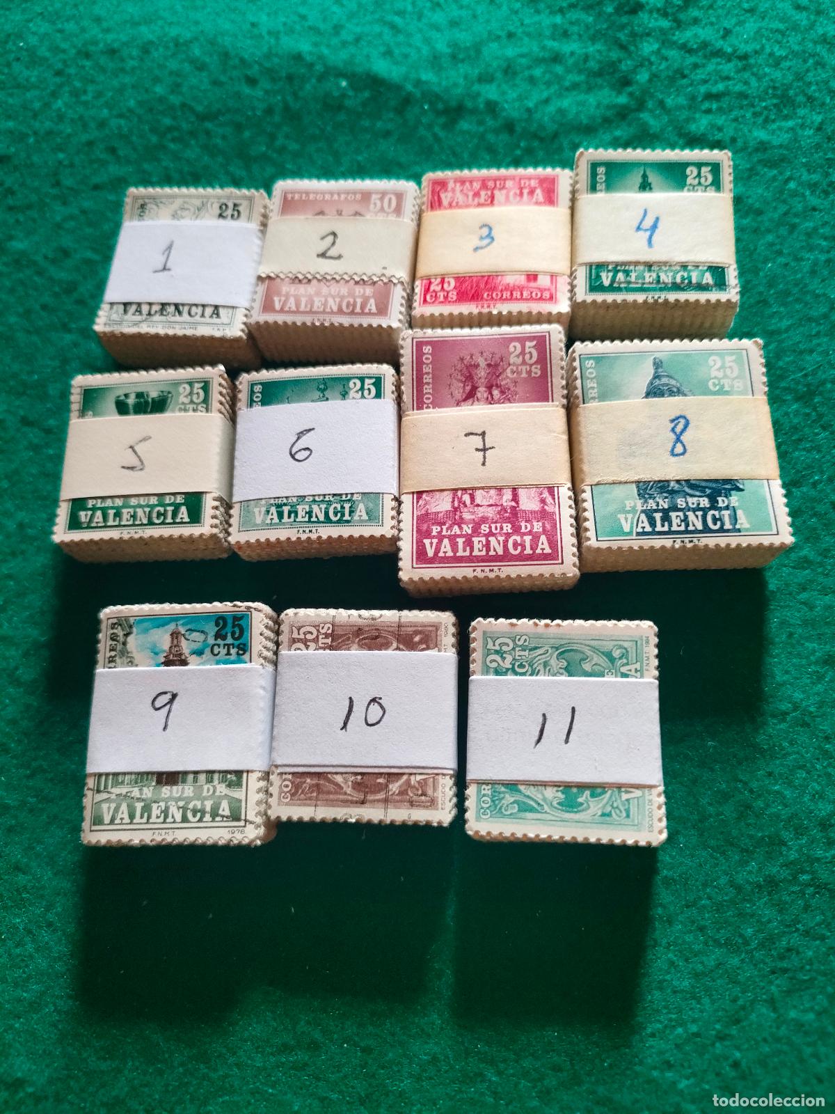 Sellos: LOTE DE SELLOS DE VALENCIA - PASTILLAS DE 100
