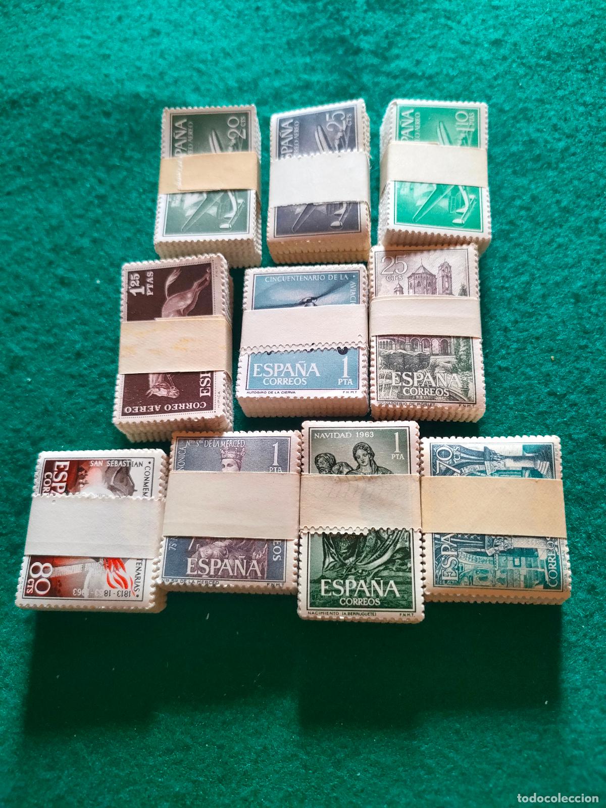 Sellos: LOTE DE 10 PASTILLAS DE 100 SELLOS NUEVOS