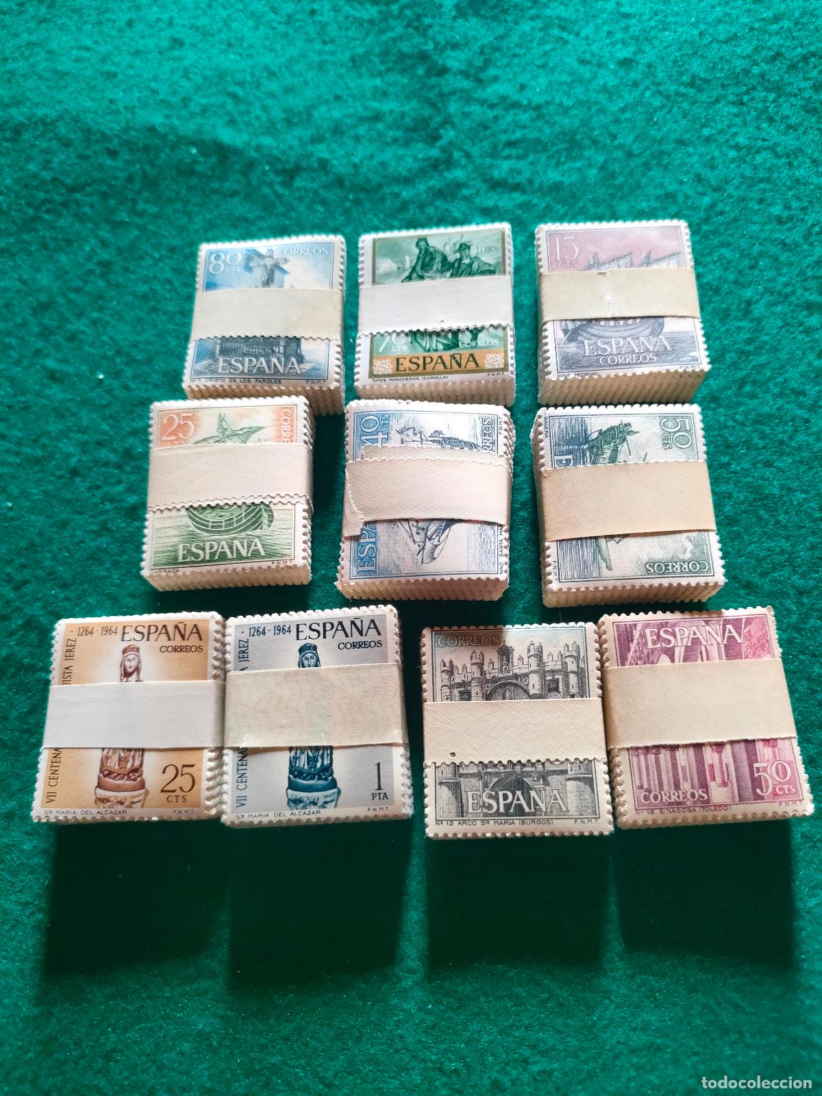 Sellos: LOTE DE 10 PASTILLAS DE 100 SELLOS NUEVOS