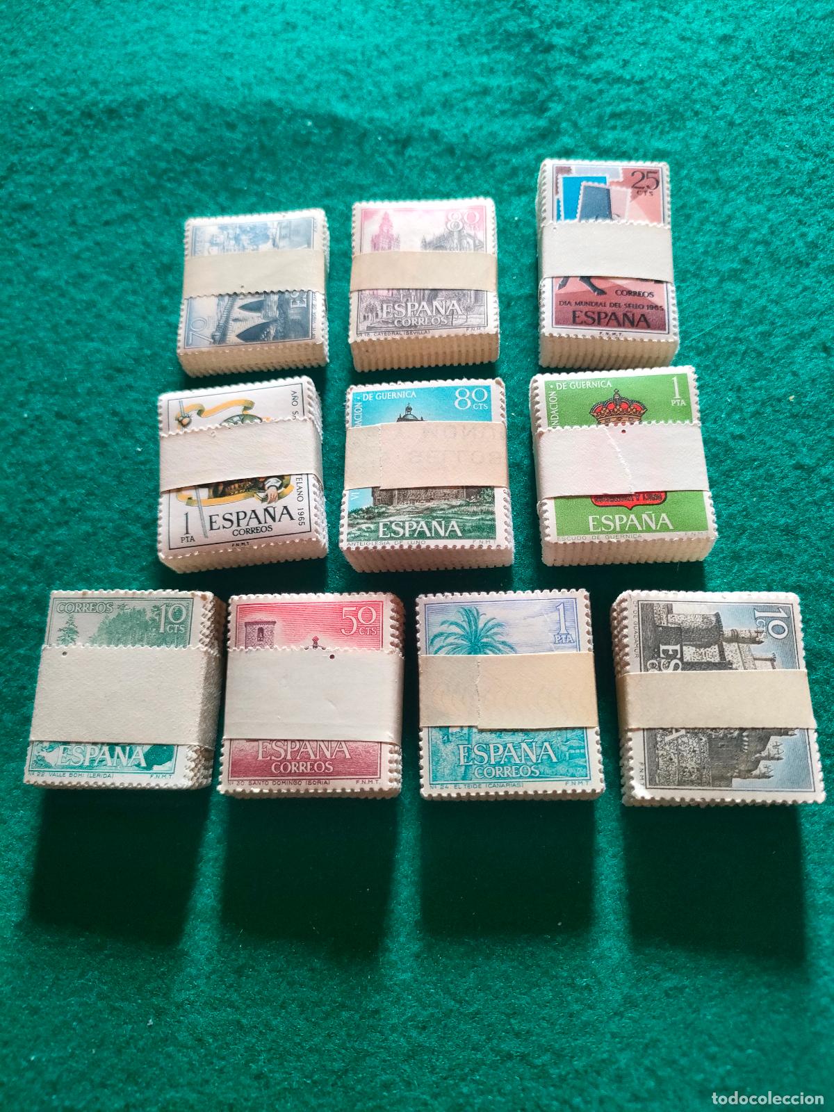 Sellos: LOTE DE 10 PASTILLAS DE 100 SELLOS NUEVOS