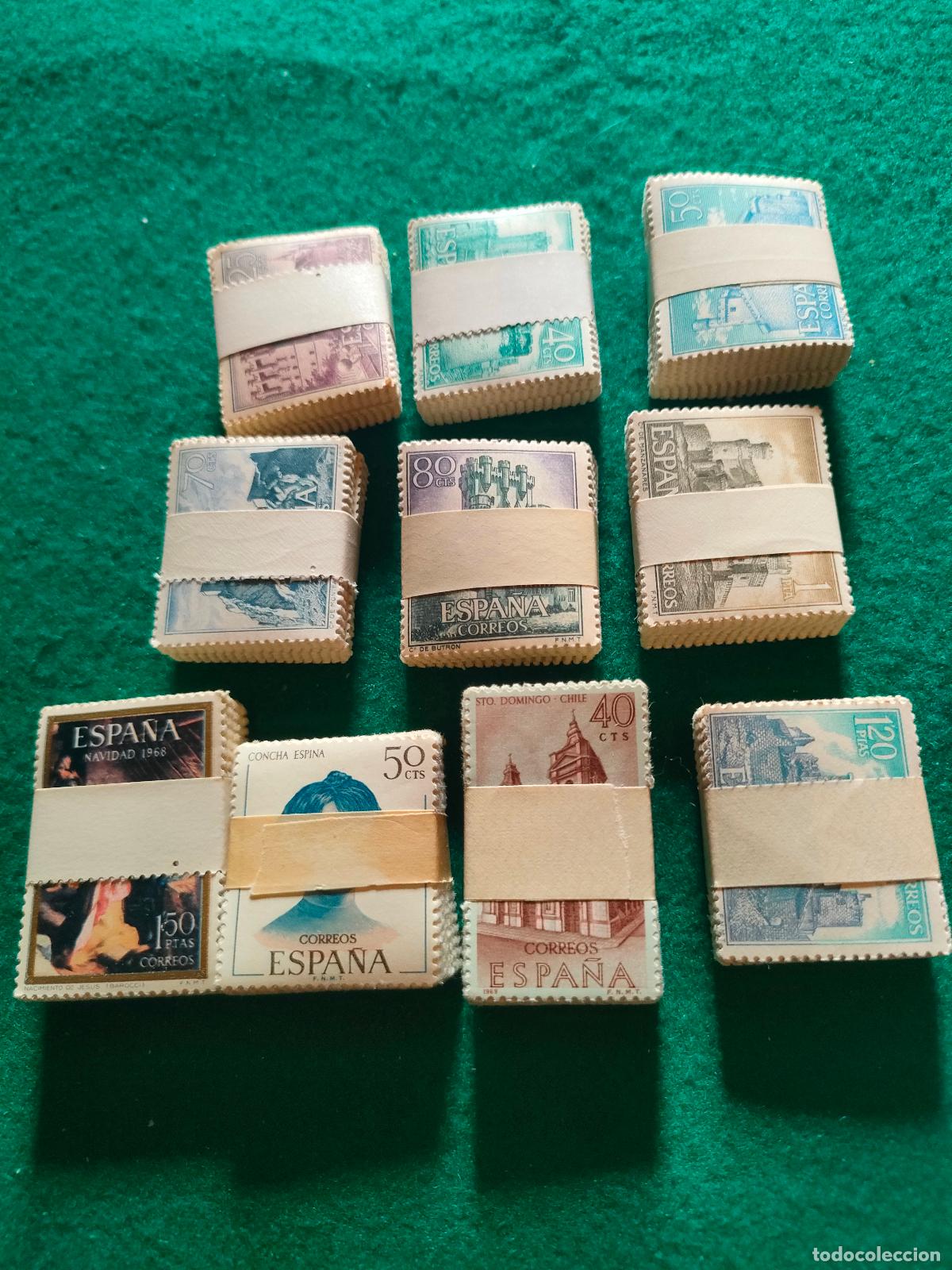 Sellos: LOTE DE 10 PASTILLAS DE 100 SELLOS NUEVOS