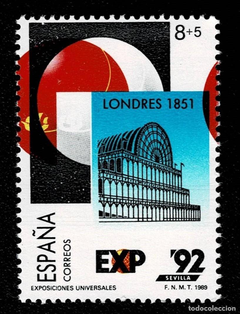 Selos: N-7-1 ESPA&Ntilde;A Edifil n&ordm; 2990 Exposicion Universal de Sevilla VARIEDAD CON EL GLOBO SIN COLOR AMARILLO