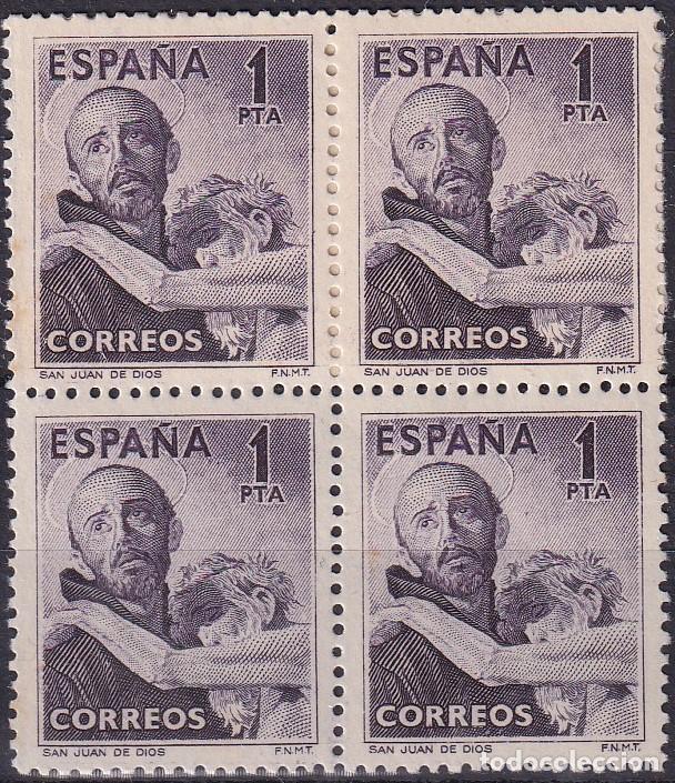 Selos: Sellos Espa&ntilde;a A&ntilde;o 1950 edifil 1070 en bloque de cuatro nuevo sin fijasello Valor cat. 124&euro;