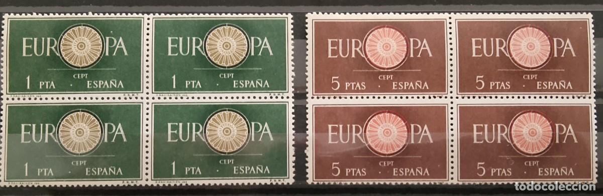 Stamps: Sellos en bloque de 4. Edifil 1294/1295. Europa (I Serie). 1960