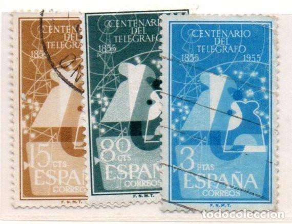 Sellos: SERIE SELLOS ESPA&Ntilde;A A&Ntilde;O 1955 TELEGRAFO USADOS EDIFIL N&ordm; 1180-82 COMPLETA