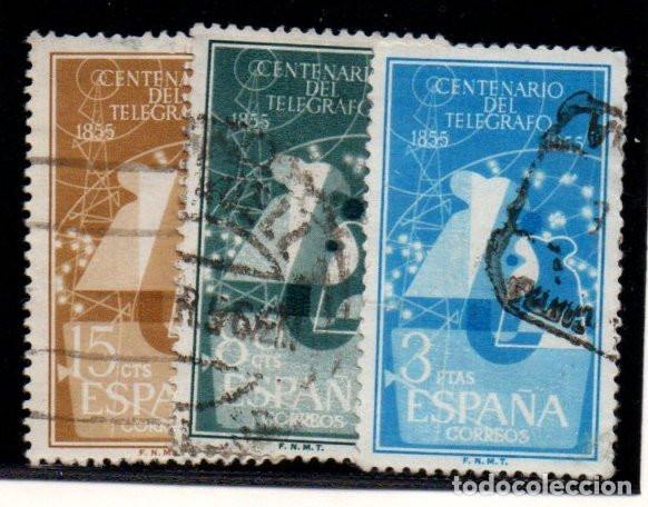 Sellos: SERIE SELLOS ESPA&Ntilde;A A&Ntilde;O 1955 TELEGRAFO USADOS EDIFIL N&ordm; 1180-82 COMPLETA
