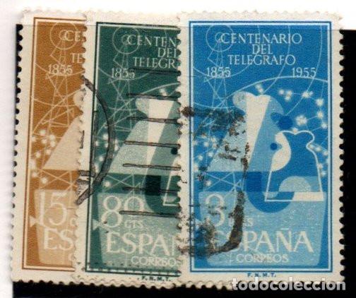 Sellos: SERIE SELLOS ESPA&Ntilde;A A&Ntilde;O 1955 TELEGRAFO USADOS EDIFIL N&ordm; 1180-82 COMPLETA