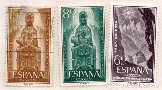 Sellos: SERIE SELLOS ESPA&Ntilde;A A&Ntilde;O 1956 MONTSERRAT USADOS EDIFIL1192-94 COMPLETA