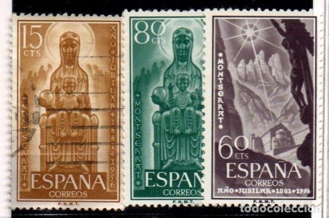 Sellos: SERIE SELLOS ESPA&Ntilde;A A&Ntilde;O 1956 MONTSERRAT USADOS EDIFIL1192-94 COMPLETA