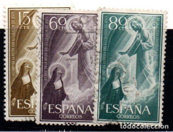 Briefmarken: SERIE SELLOS ESPA&Ntilde;A A&Ntilde;O 1957 SAGRADO CORAZON USADOS 1206-08 COMPLETA