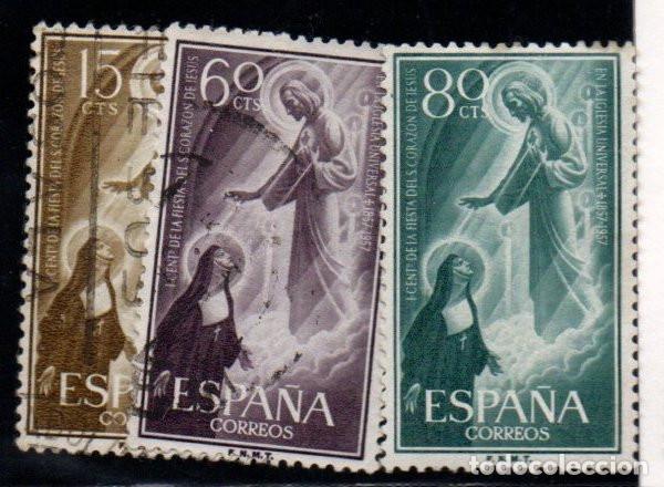 Briefmarken: SERIE SELLOS ESPA&Ntilde;A A&Ntilde;O 1957 SAGRADO CORAZON USADOS 1206-08 COMPLETA