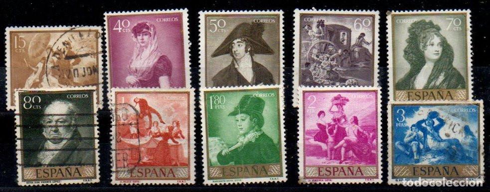 Briefmarken: SERIE SELLOS ESPA&Ntilde;A A&Ntilde;O 1958 GOYA USADOS EDIFIL N&ordm; 1210-19