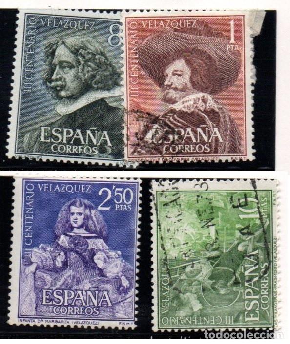 Sellos: SERIE SELLOS ESPA&Ntilde;A A&Ntilde;O 1961 CENTENARIO VELAZQUEZ USADOS EDIFIL N&ordm; 1340-43