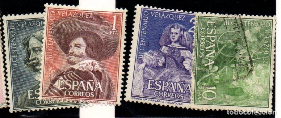 Sellos: SERIE SELLOS ESPA&Ntilde;A A&Ntilde;O 1961 CENTENARIO VELAZQUEZ USADOS EDIFIL N&ordm; 1340-43