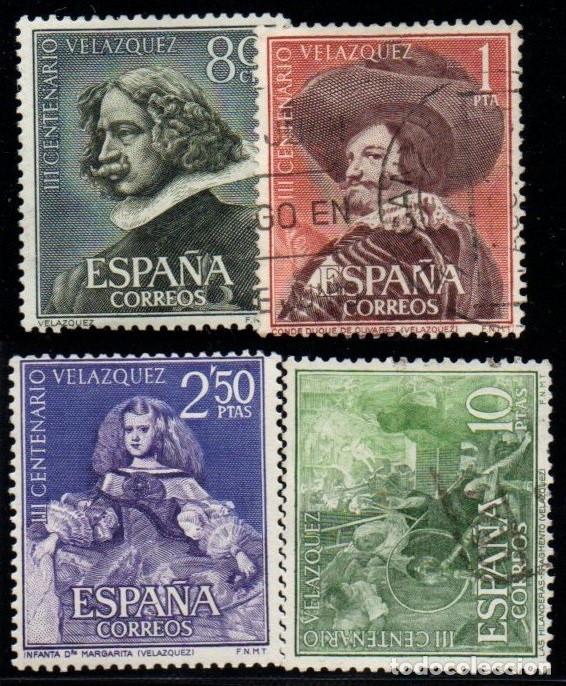 Sellos: SERIE SELLOS ESPA&Ntilde;A A&Ntilde;O 1961 CENTENARIO VELAZQUEZ USADOS EDIFIL N&ordm; 1340-43