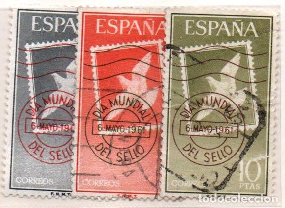 Sellos: SERIE SELLOS ESPA&Ntilde;A A&Ntilde;O 1961 DIA DEL SELLO USADOS EDIFIL N&ordm; 1348-50