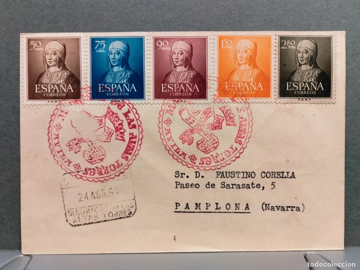 Timbres: EDIFIL 1092/96. ISABEL LA CATOLICA. CON MATASELLOS GOMIS MADRIGAL DE LAS ALTAS TORRES. CERTIFICADA.