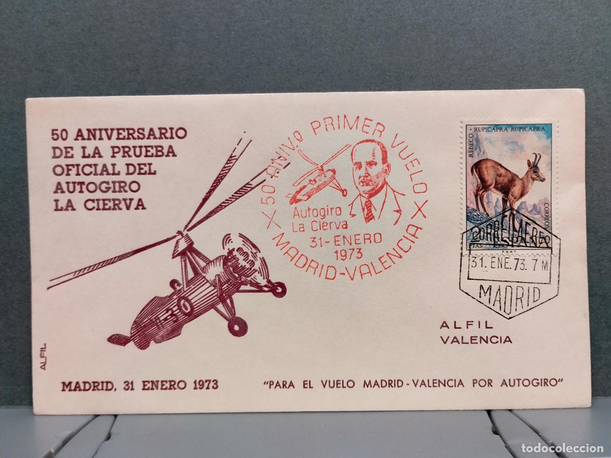 Timbres: MATASELLOS GOMIS 50 ANIV. PRIMER VUELO AUTOGIRO DE LA CIERVA CON MAT CORREO AEREO MADRID.
