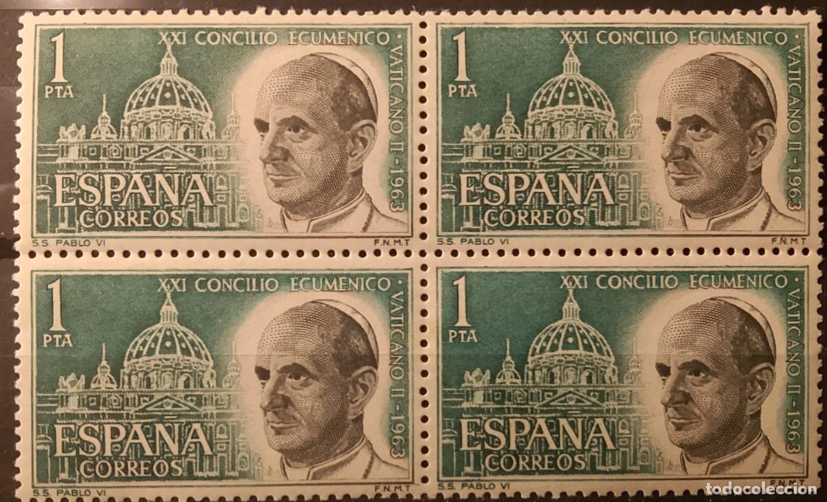 Francobolli: Sellos en bloque de 4. Edifil 1540. Concilio Ecum&eacute;nico Vaticano II. Pablo VI. 1963.