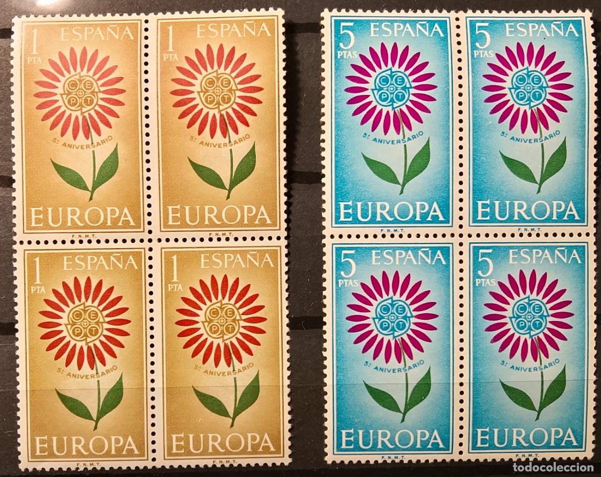Timbres: Sellos en bloque de 4. Edifil 1613/1614. Europa (V Serie). 1964.