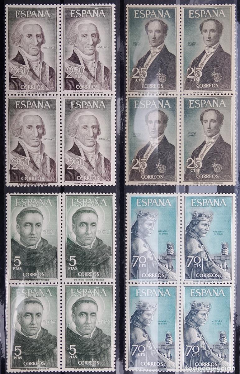 Timbres: Sellos en bloque de 4. Edifil 1653/1656. Personajes Espa&ntilde;oles. 1965.