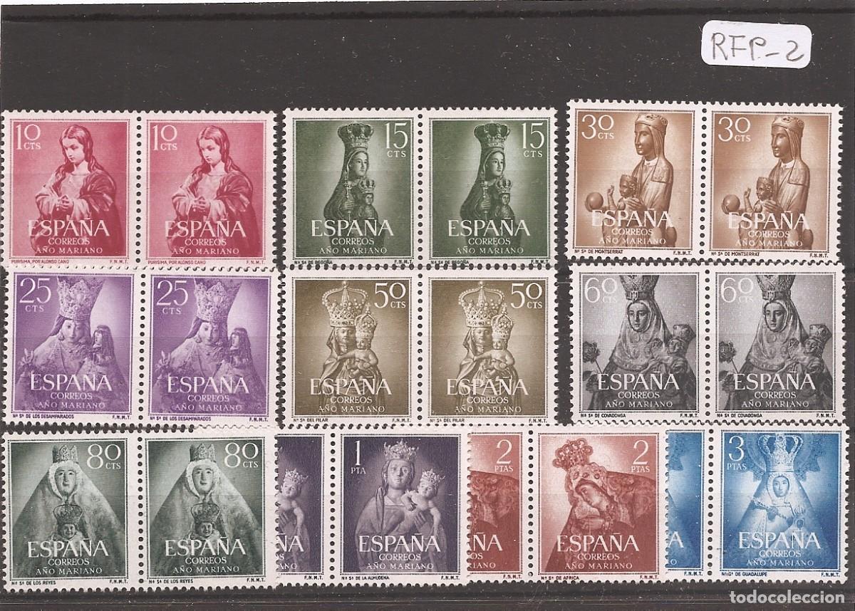 Stamps: Sellos de Espa&ntilde;a A&ntilde;o 1954 A&ntilde;o Mariano sellos nuevos** en bloque de 4 N&ordm; Edifil 1133/41