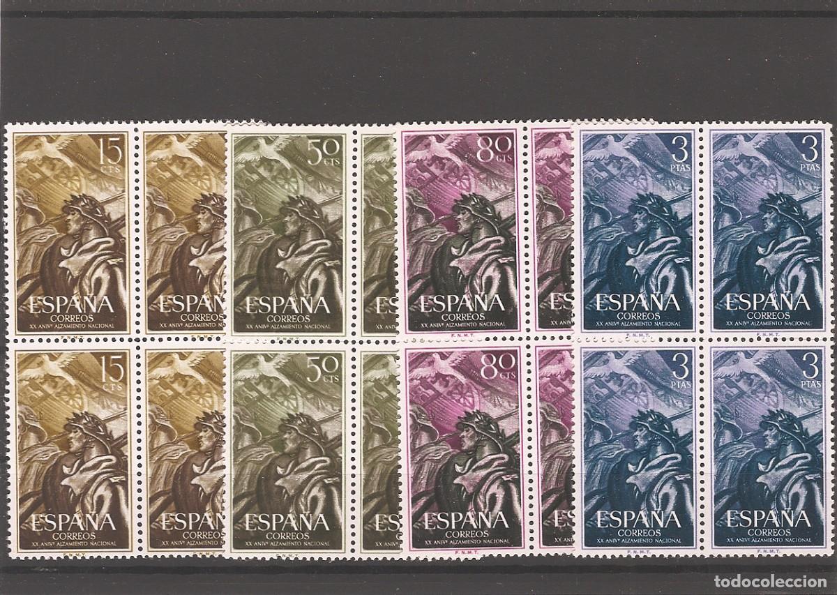 Sellos: Sellos de Espa&ntilde;a A&ntilde;o 1956 Aniversario Alzamiento Nacional Sellos nuevos** Bloque 4 N&ordm; Edifil 1187/90