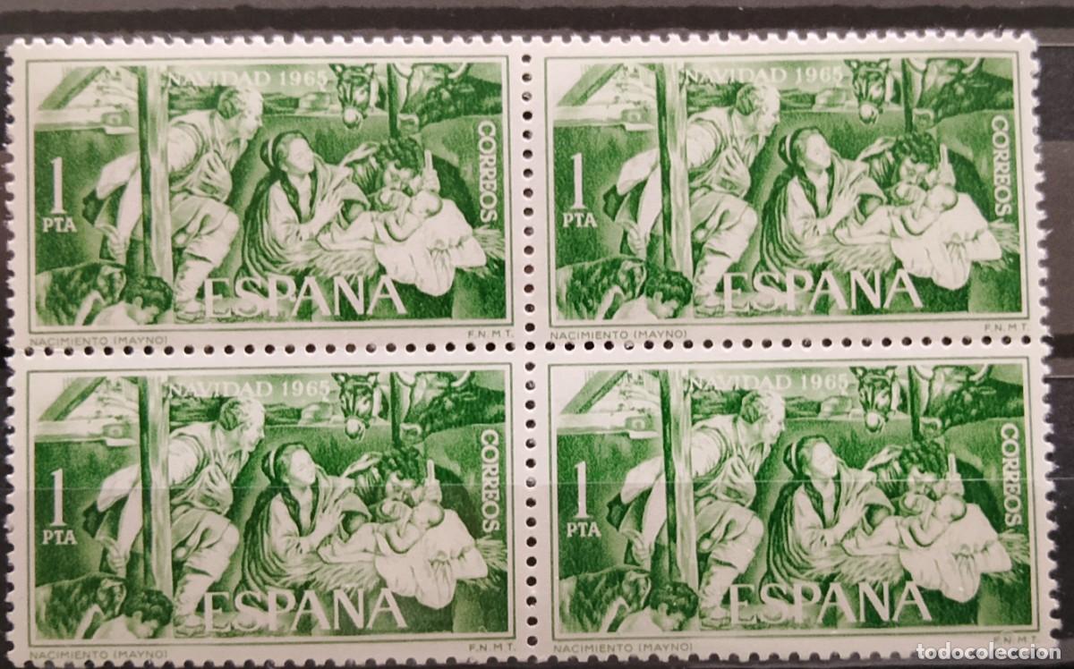Sellos: Sellos en bloque de 4. Edifil 1692. Navidad &rdquo;Nacimiento de Mayno&rdquo; (VIII Serie). 1965.