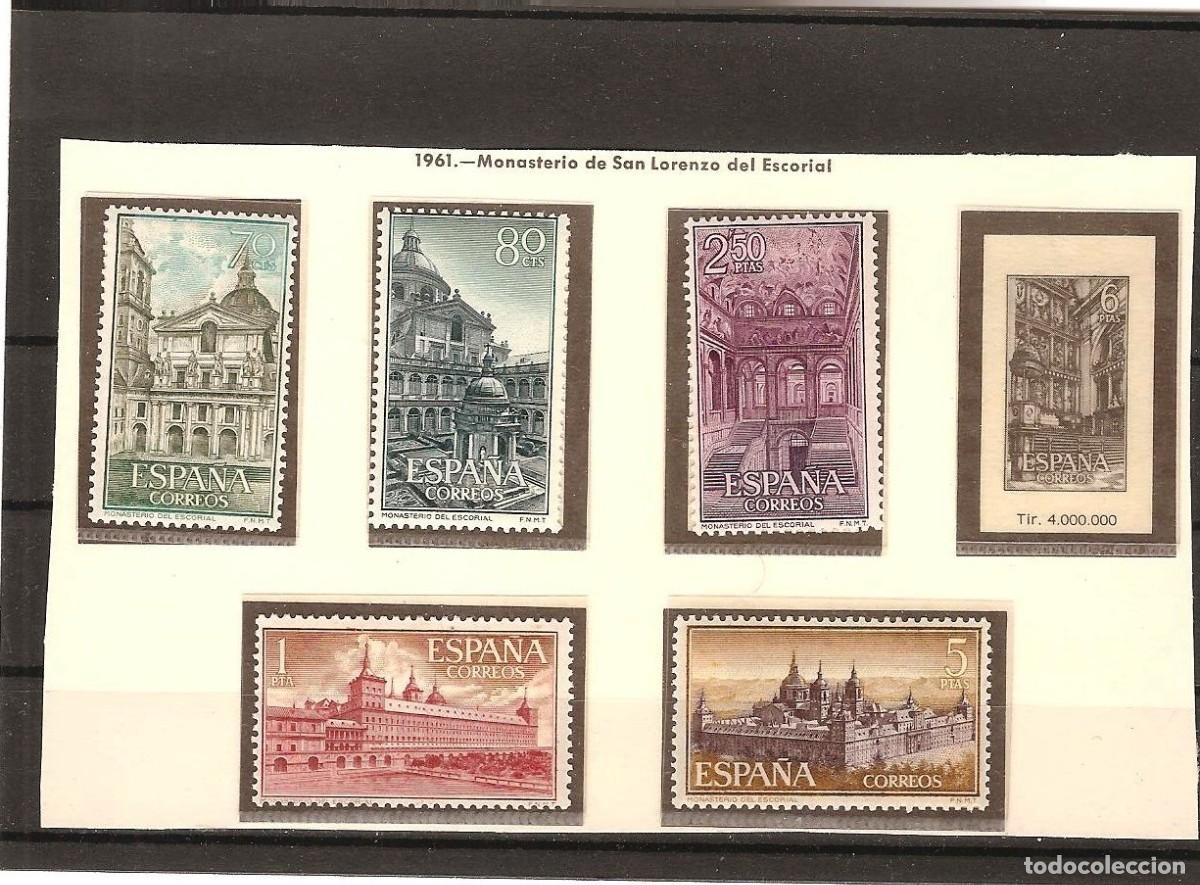 Francobolli: Sellos de Espa&ntilde;a A&ntilde;o 1961 Monasterio del Escorial Sellos nuevos** N&ordm; Edifil 1382/87