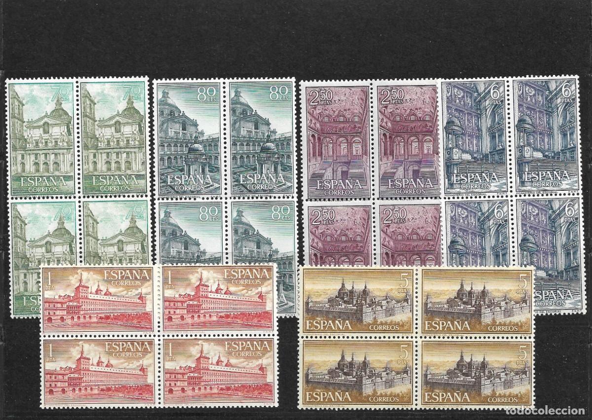 Selos: Sellos de Espa&ntilde;a A&ntilde;o 1961 Monasterio del Escorial Sellos nuevos** en bloque de 4 N&ordm; Edifil 1382/87