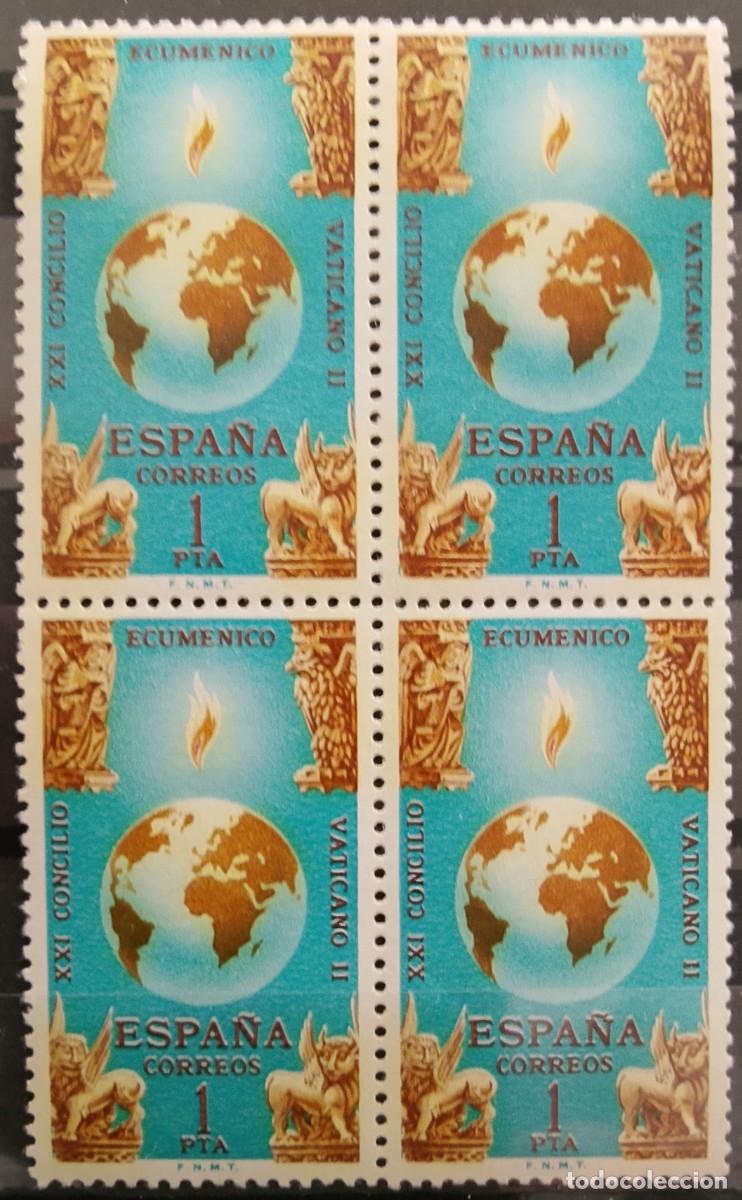 Timbres: Sellos en bloque de 4. Edifil 1695. Clausura del Concilio Ecum&eacute;nico Vaticano II. 1965.