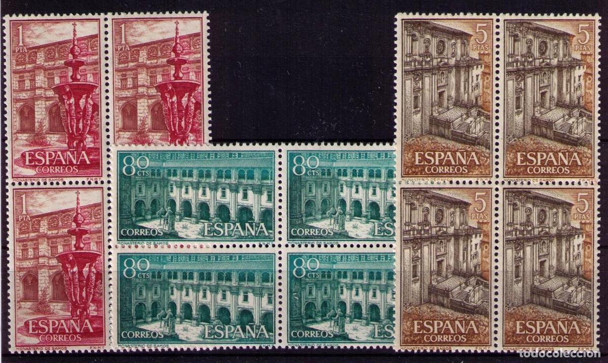 Francobolli: Sellos de Espa&ntilde;a A&ntilde;o 1960 Monasterio de Samos Sellos nuevos** en bloque de 4 N&ordm; Edifil 1322/24