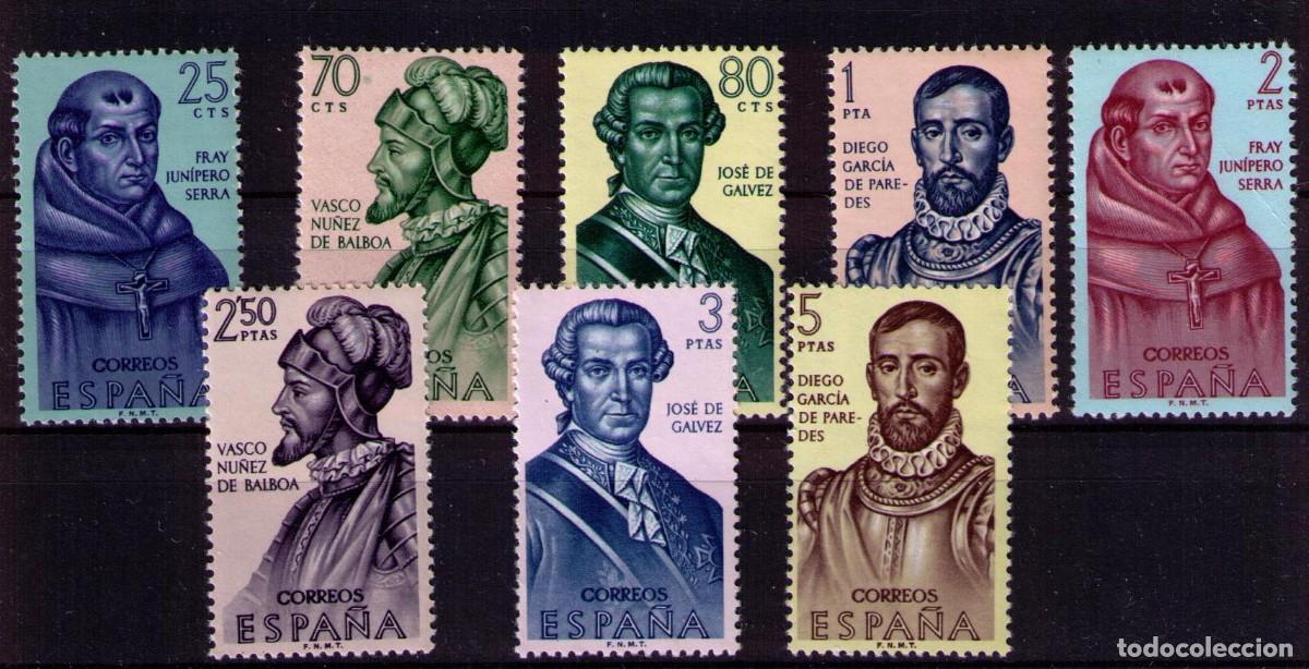 Sellos: Sellos de Espa&ntilde;a A&ntilde;o 1963 Forjadores de am&eacute;rica Sellos nuevos** N&ordm; Edifil 1526/33
