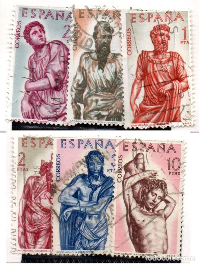 Sellos: SERIE SELLOS ESPA&Ntilde;A A&Ntilde;O 1962 BERRUGUETE USADO EDIFIL N&ordm; 1438-43 COMPLETA
