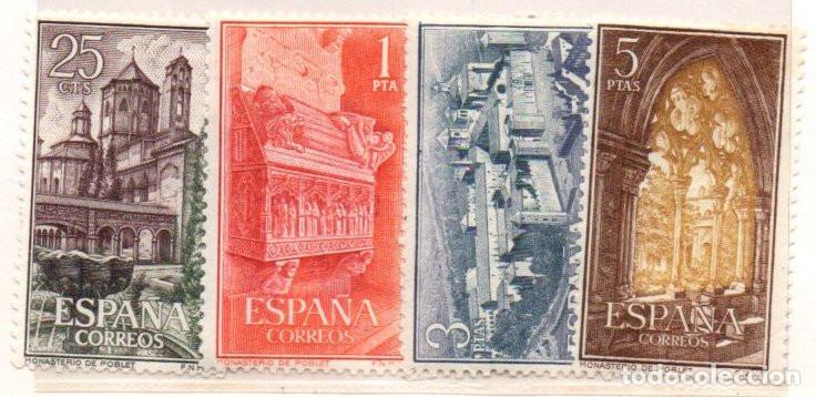 Sellos: SERIE SELLOS ESPA&Ntilde;A A&Ntilde;O 1963 POBLET USADOS EDIFIL N&ordm; 1494-97