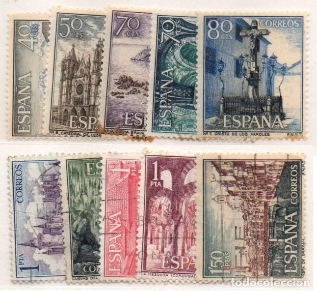 Sellos: SERIE SELLOS ESPA&Ntilde;A A&Ntilde;O 1964 TURISMO USADOS EDIFIL N&ordm; 1541-50