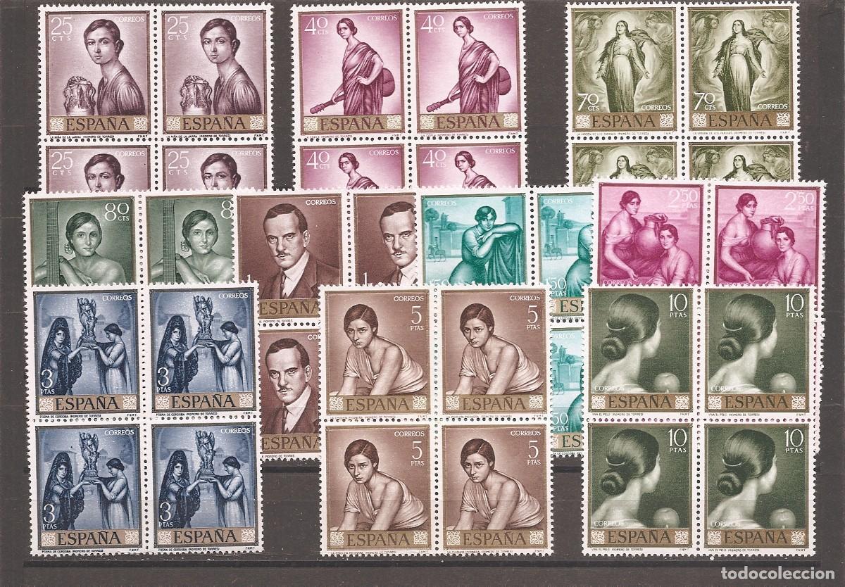 Selos: Sellos de Espa&ntilde;a A&ntilde;o 1965 Pintor Romero de Torres Sellos nuevos** en bloque de 4 N&ordm; Edifil 1657/66