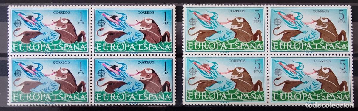 Sellos: Sellos en bloque de 4. Edifil 1747/1748. &rdquo;El rapto de Europa por Zeus&rdquo; (VII Serie) Europa. 1966.