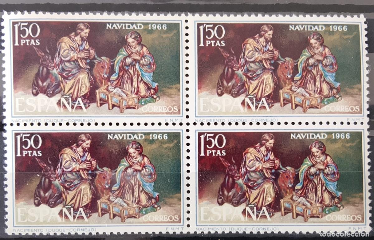 Sellos: Sellos en bloque de 4. Edifil 1764. Navidad &rdquo;Nacimiento de Duque Cornejo&rdquo; (IX Serie). 1966.