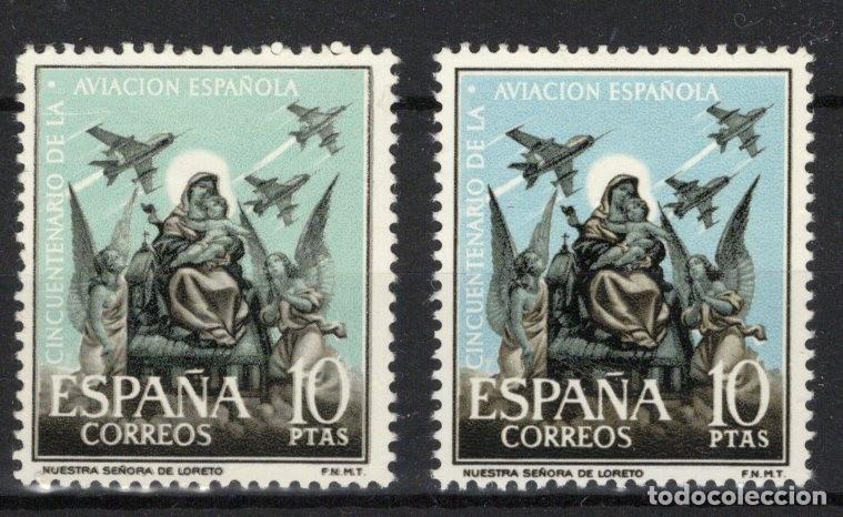 Sellos: Sellos Espa&ntilde;a a&ntilde;o 1961 EDIFIL 1405* cambio de color fondo verde