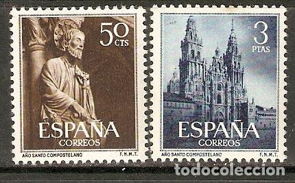 Sellos: 1954 A&Ntilde;O SANTO COMPOSTELANO EDIFIL 1130/1** SIN FIJASELLOS