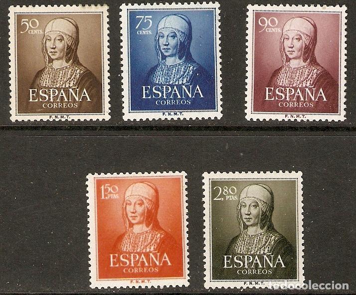 Sellos: 1951 ISABEL LA CATOLICA EDIFIL 1092/6** SIN FIJASELLOS